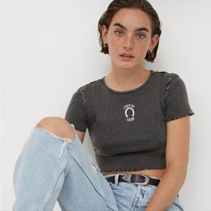 H&M "Just in Luck" Crop Tee